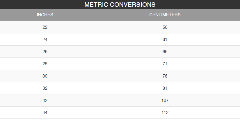 Sizing Guide Macron Store Neath
